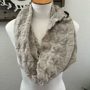 Icebreaker Beige‎ Knit Merino Wool Infinity Scarf